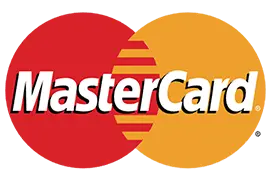 The MasterCard logo features overlapping red and yellow circles with "MasterCard" text in the center.