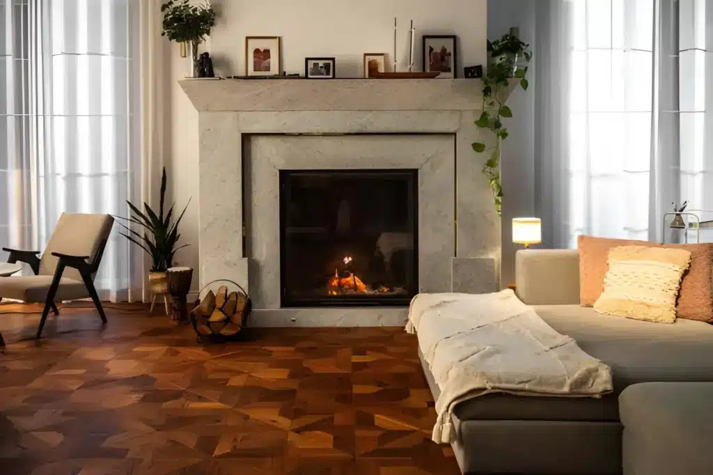 Expert Fireplace Cleaning service removing heavy creosote deposits for improved safety and performance.