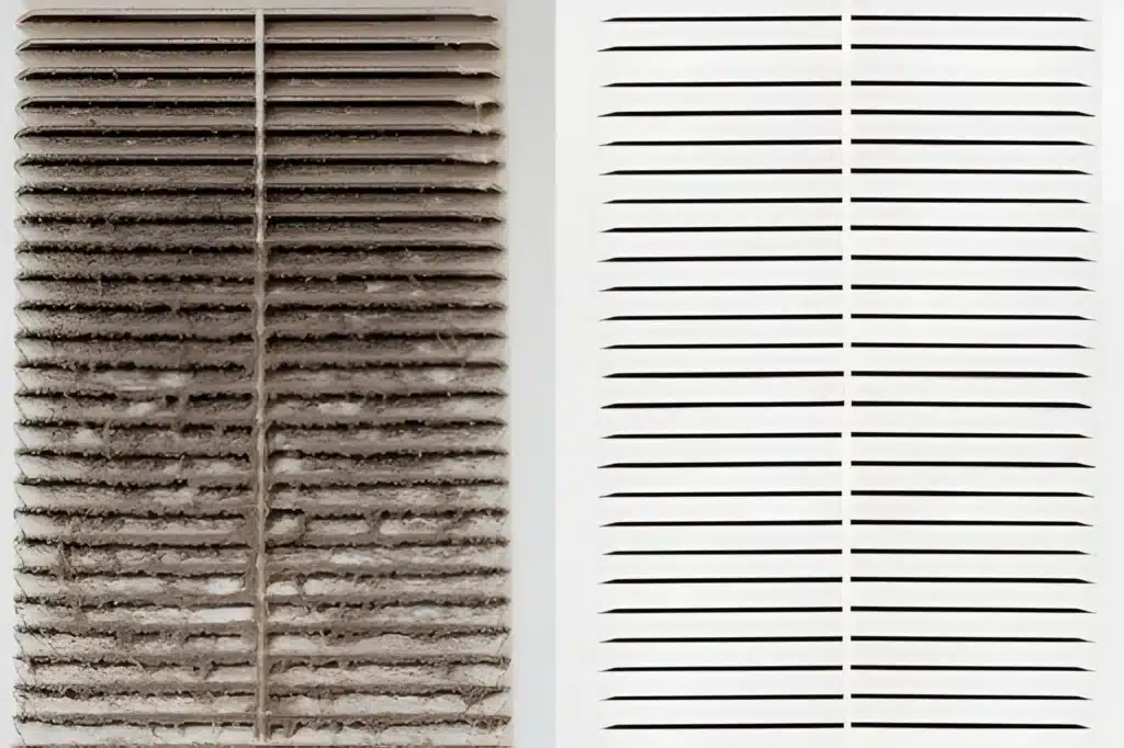 Expert inspecting ventilation system before Vent Cleaning Near Me service begins.