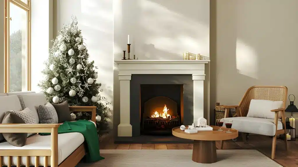 Completed Fireplace Cleaning showing a clean firebox and restored fireplace ready for safe operation.